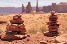 Helena Valley Southeast: stones, stacked, Cairn
